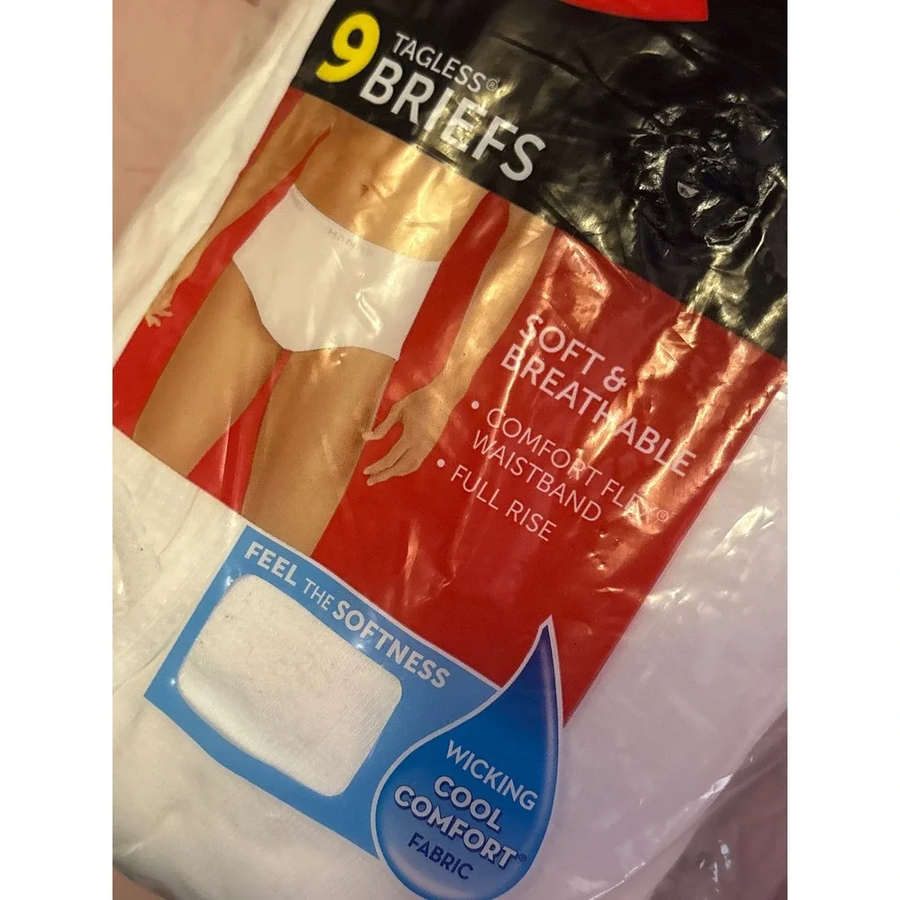 NEW Hanes Men White Tagless Briefs 9 Pack‎ XL 40-42 Comfort Flex Waistband